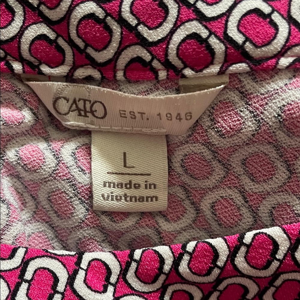 Cato Geometric Patterned Pink Top - Picture 6 of 9
